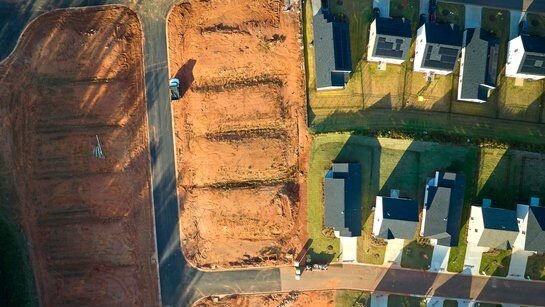 Aerial photo for real estate development